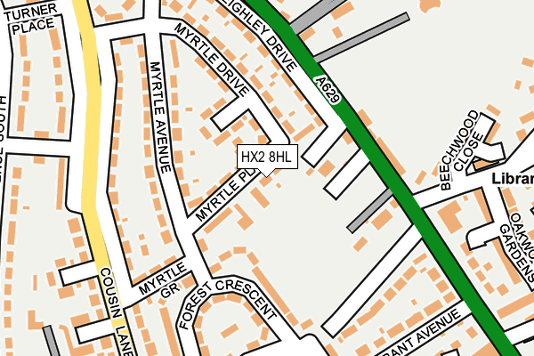 HX2 8HL map - OS OpenMap – Local (Ordnance Survey)