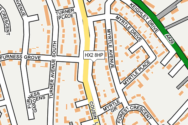 HX2 8HP map - OS OpenMap – Local (Ordnance Survey)