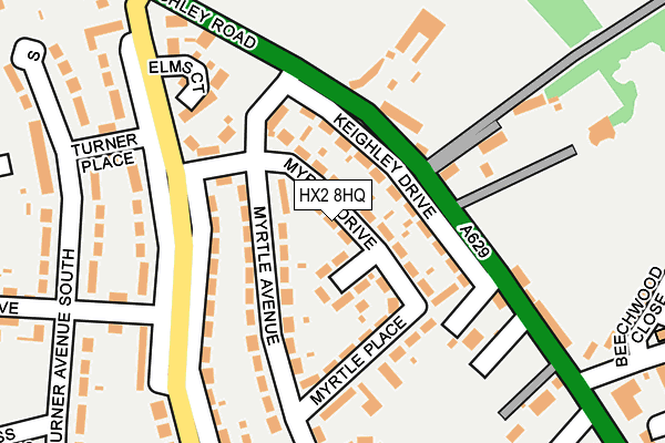 HX2 8HQ map - OS OpenMap – Local (Ordnance Survey)