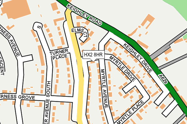 HX2 8HR map - OS OpenMap – Local (Ordnance Survey)