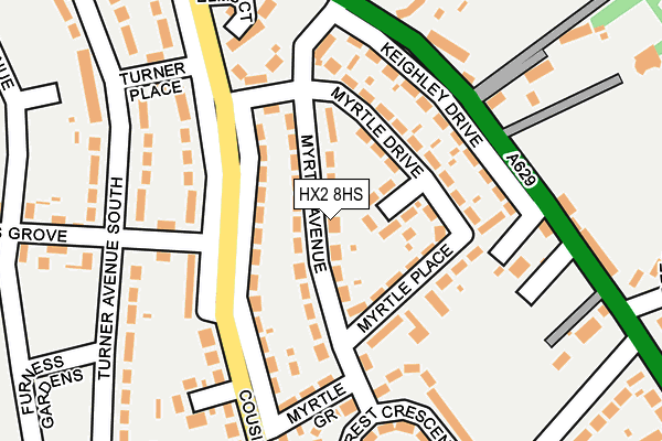 HX2 8HS map - OS OpenMap – Local (Ordnance Survey)