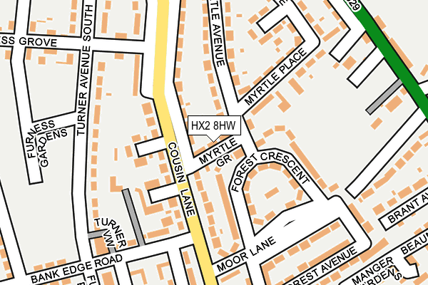 HX2 8HW map - OS OpenMap – Local (Ordnance Survey)