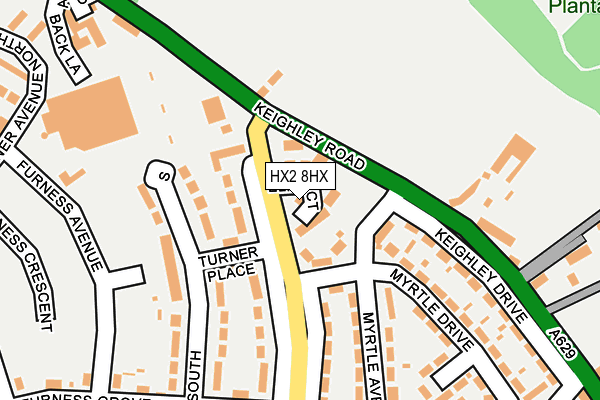 HX2 8HX map - OS OpenMap – Local (Ordnance Survey)