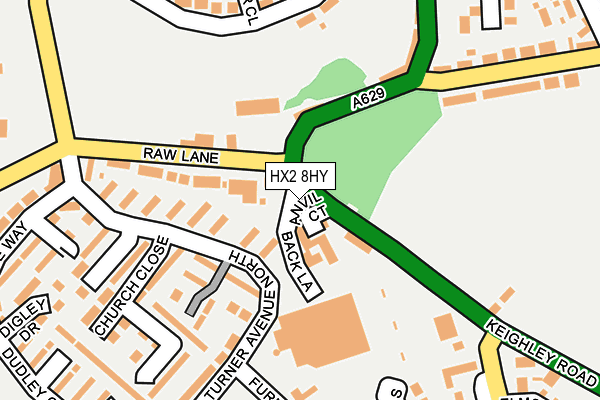 HX2 8HY map - OS OpenMap – Local (Ordnance Survey)