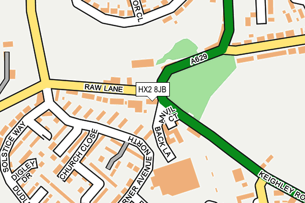 HX2 8JB map - OS OpenMap – Local (Ordnance Survey)