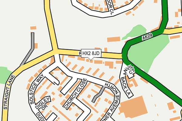 HX2 8JD map - OS OpenMap – Local (Ordnance Survey)