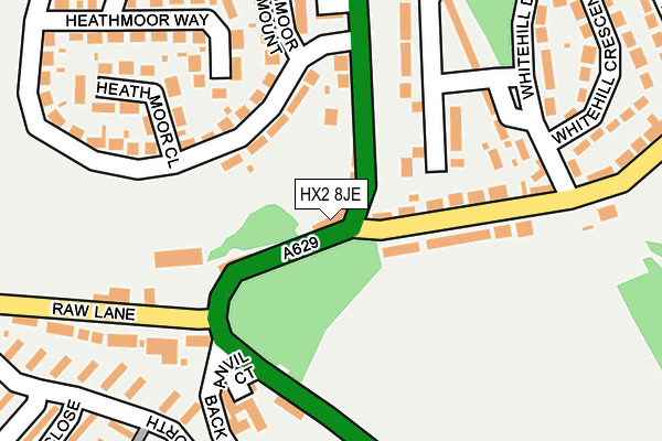 HX2 8JE map - OS OpenMap – Local (Ordnance Survey)