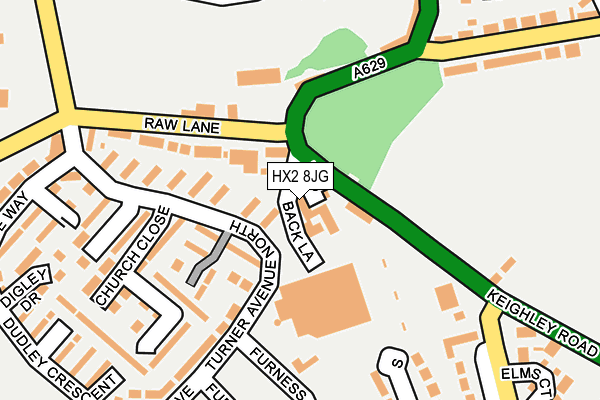 HX2 8JG map - OS OpenMap – Local (Ordnance Survey)