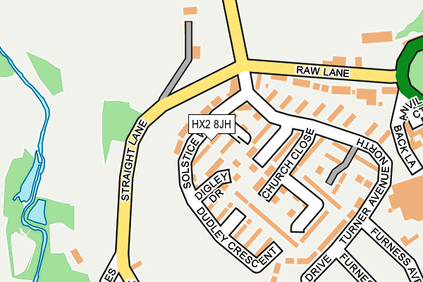 HX2 8JH map - OS OpenMap – Local (Ordnance Survey)