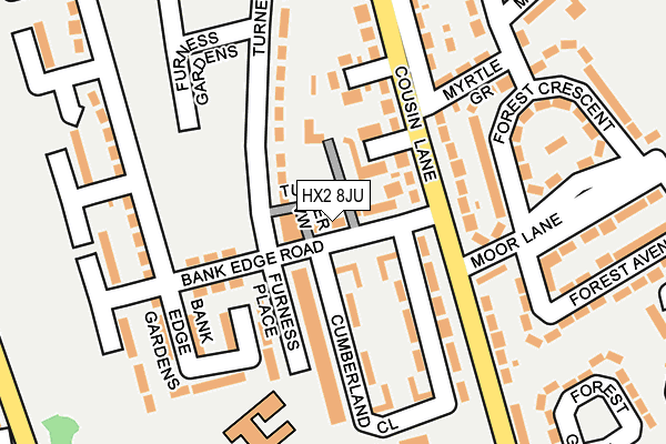 HX2 8JU map - OS OpenMap – Local (Ordnance Survey)