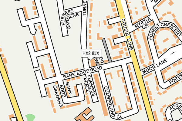 HX2 8JX map - OS OpenMap – Local (Ordnance Survey)