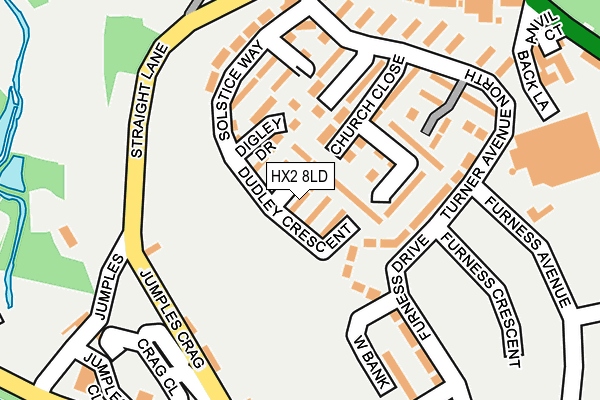 HX2 8LD map - OS OpenMap – Local (Ordnance Survey)