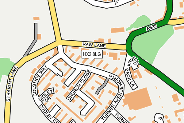 HX2 8LG map - OS OpenMap – Local (Ordnance Survey)