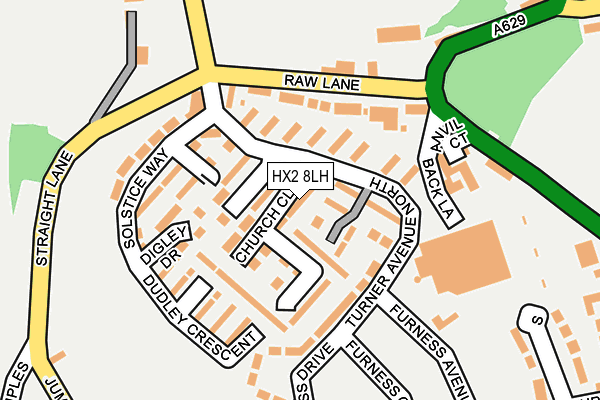 HX2 8LH map - OS OpenMap – Local (Ordnance Survey)