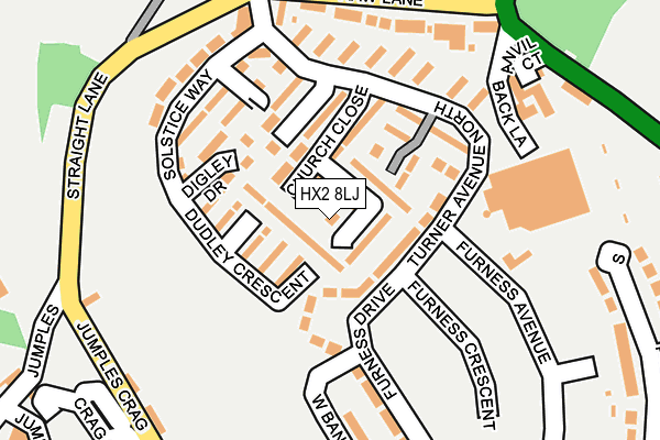 HX2 8LJ map - OS OpenMap – Local (Ordnance Survey)