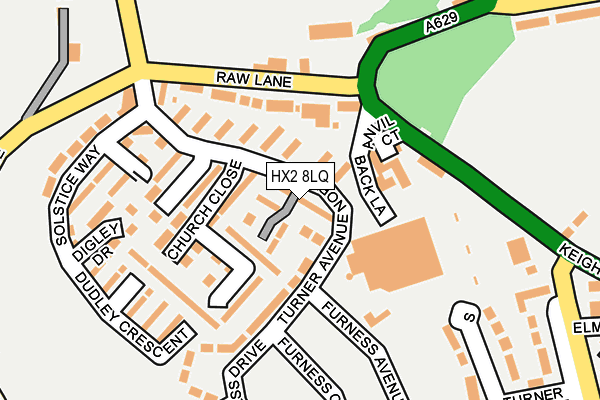 HX2 8LQ map - OS OpenMap – Local (Ordnance Survey)