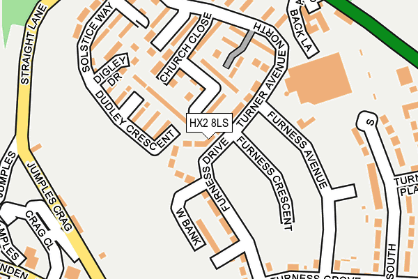 HX2 8LS map - OS OpenMap – Local (Ordnance Survey)