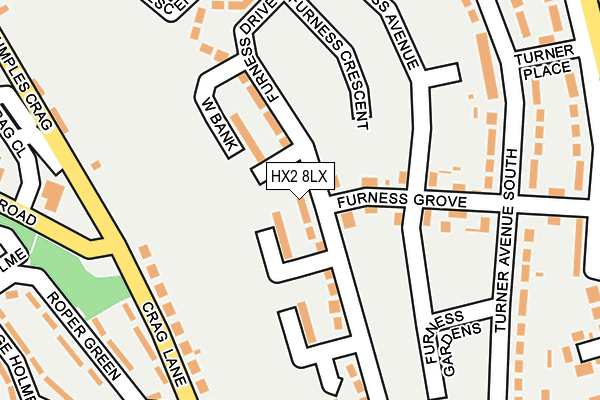 HX2 8LX map - OS OpenMap – Local (Ordnance Survey)