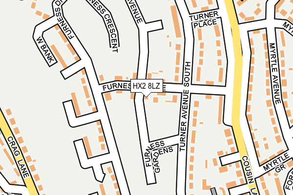HX2 8LZ map - OS OpenMap – Local (Ordnance Survey)
