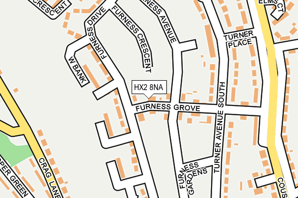 HX2 8NA map - OS OpenMap – Local (Ordnance Survey)