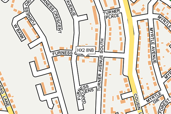 HX2 8NB map - OS OpenMap – Local (Ordnance Survey)