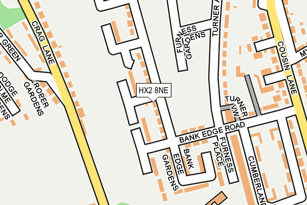 HX2 8NE map - OS OpenMap – Local (Ordnance Survey)
