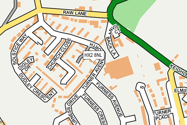 HX2 8NL map - OS OpenMap – Local (Ordnance Survey)