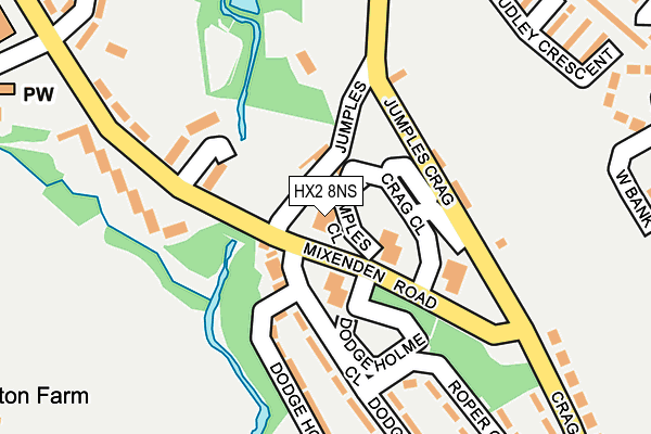 HX2 8NS map - OS OpenMap – Local (Ordnance Survey)