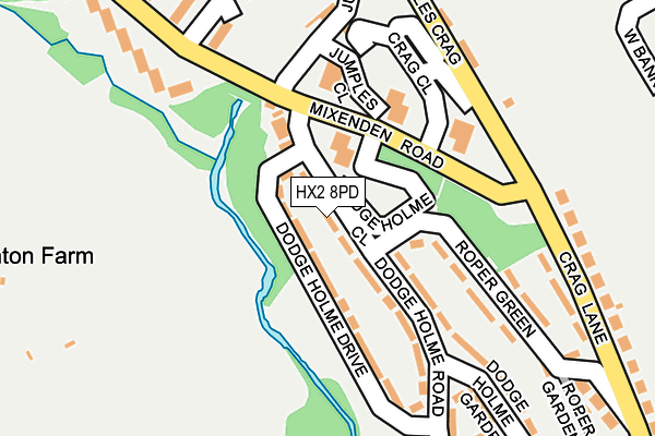 HX2 8PD map - OS OpenMap – Local (Ordnance Survey)