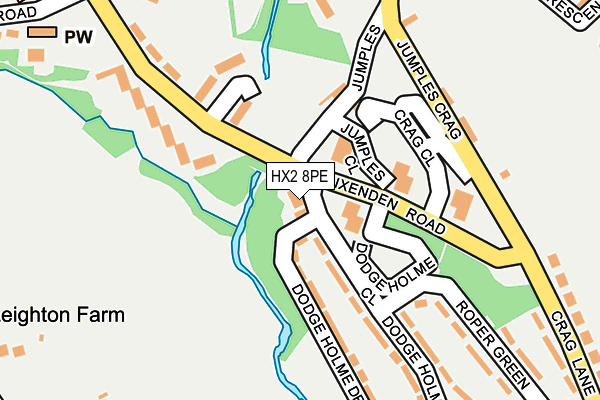 HX2 8PE map - OS OpenMap – Local (Ordnance Survey)