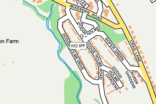HX2 8PF map - OS OpenMap – Local (Ordnance Survey)