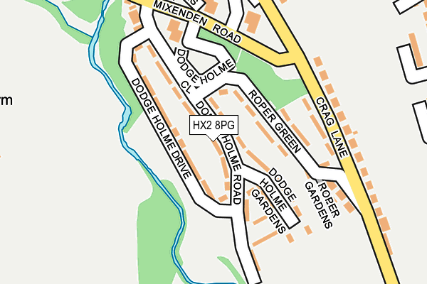 HX2 8PG map - OS OpenMap – Local (Ordnance Survey)