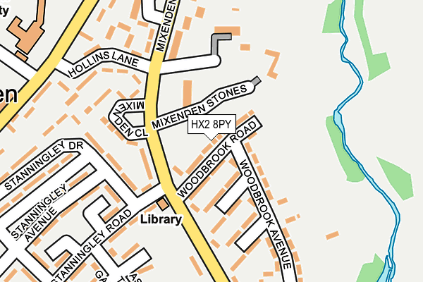 HX2 8PY map - OS OpenMap – Local (Ordnance Survey)