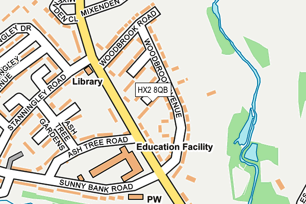 HX2 8QB map - OS OpenMap – Local (Ordnance Survey)