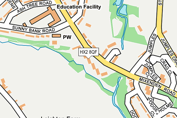 HX2 8QF map - OS OpenMap – Local (Ordnance Survey)