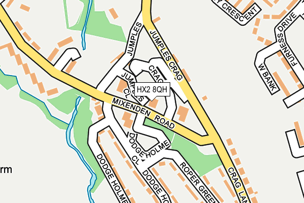 HX2 8QH map - OS OpenMap – Local (Ordnance Survey)