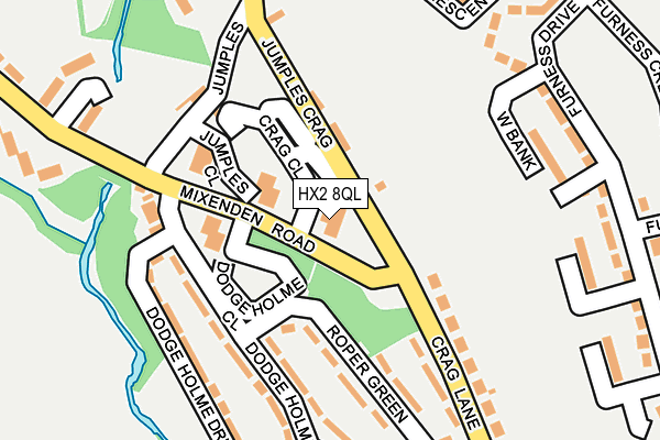 HX2 8QL map - OS OpenMap – Local (Ordnance Survey)