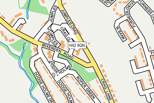 HX2 8QN map - OS OpenMap – Local (Ordnance Survey)