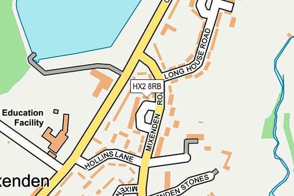 HX2 8RB map - OS OpenMap – Local (Ordnance Survey)