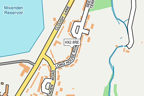 HX2 8RE map - OS OpenMap – Local (Ordnance Survey)