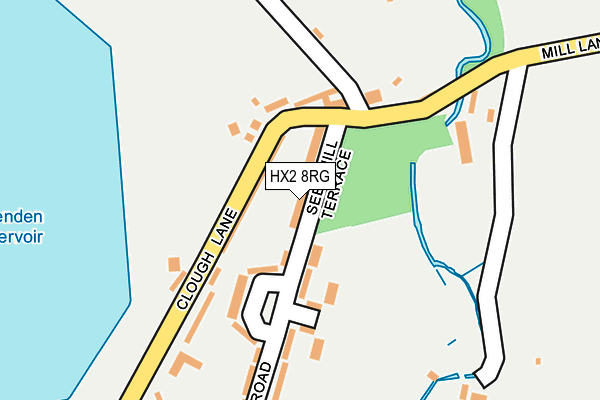HX2 8RG map - OS OpenMap – Local (Ordnance Survey)