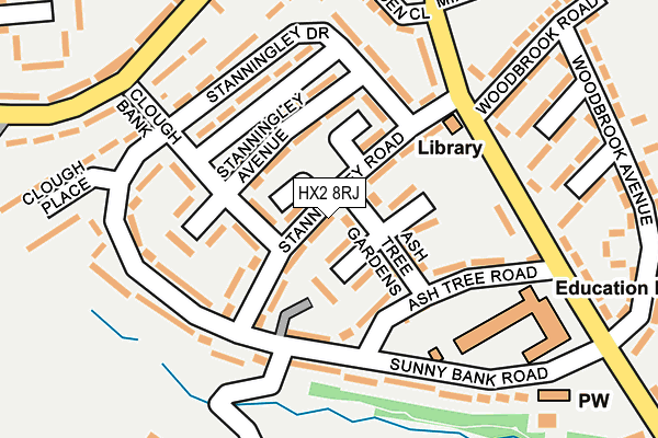 HX2 8RJ map - OS OpenMap – Local (Ordnance Survey)