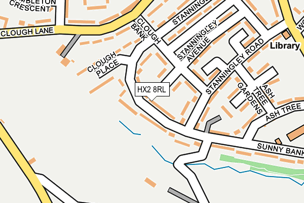 HX2 8RL map - OS OpenMap – Local (Ordnance Survey)