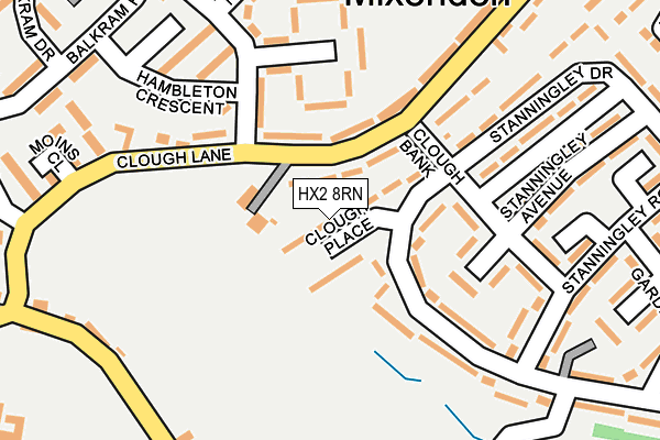 HX2 8RN map - OS OpenMap – Local (Ordnance Survey)