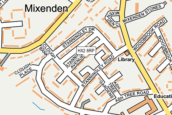 HX2 8RP map - OS OpenMap – Local (Ordnance Survey)
