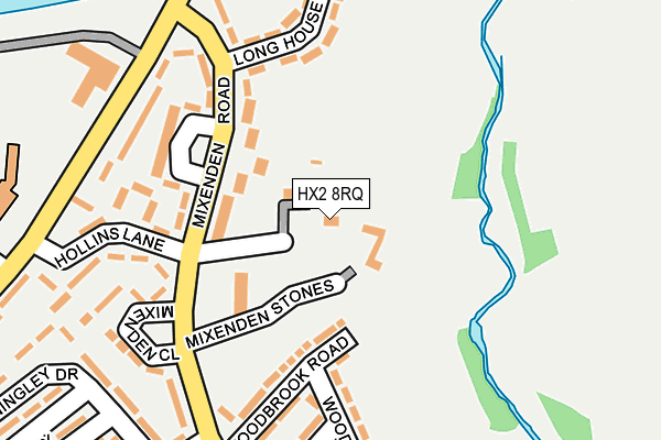 HX2 8RQ map - OS OpenMap – Local (Ordnance Survey)