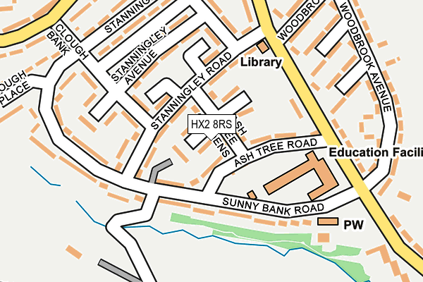 HX2 8RS map - OS OpenMap – Local (Ordnance Survey)