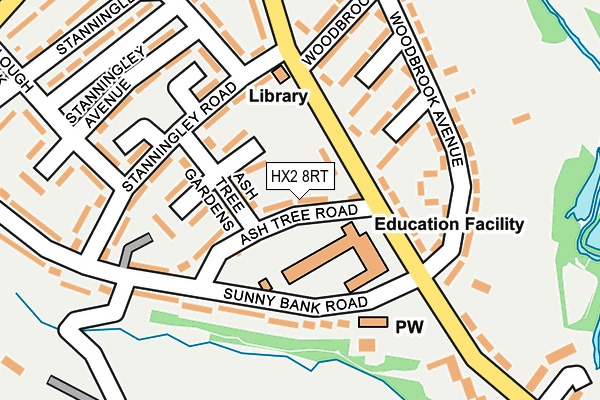 HX2 8RT map - OS OpenMap – Local (Ordnance Survey)