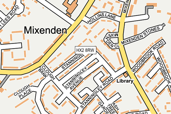 HX2 8RW map - OS OpenMap – Local (Ordnance Survey)