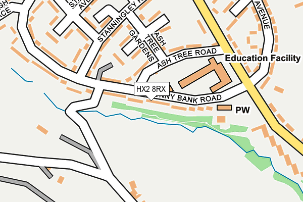 HX2 8RX map - OS OpenMap – Local (Ordnance Survey)
